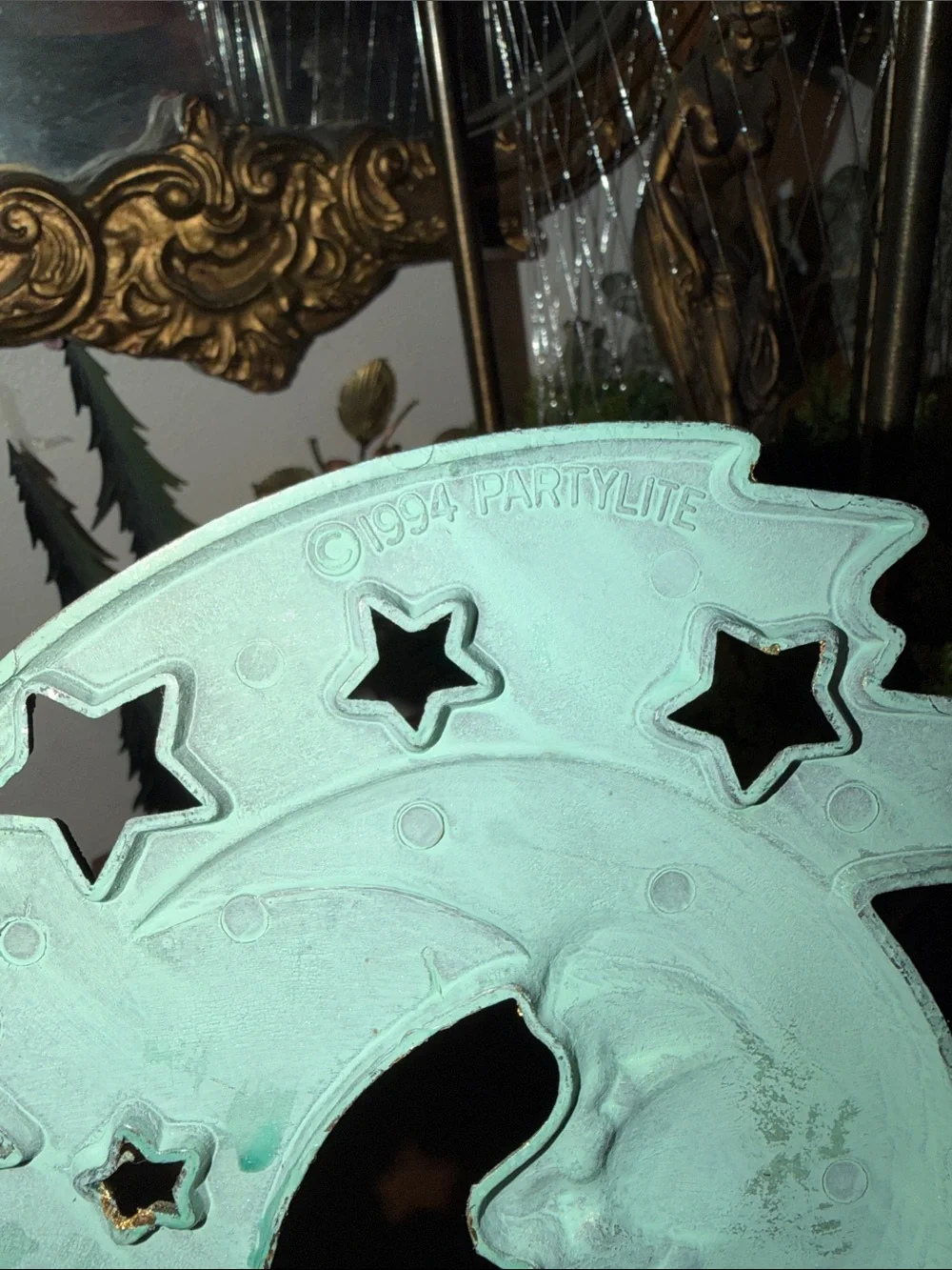 Vintage 90s Celestial Candle Holder PartyLite Moon Wall Sconce Whimsigoth Witchy
